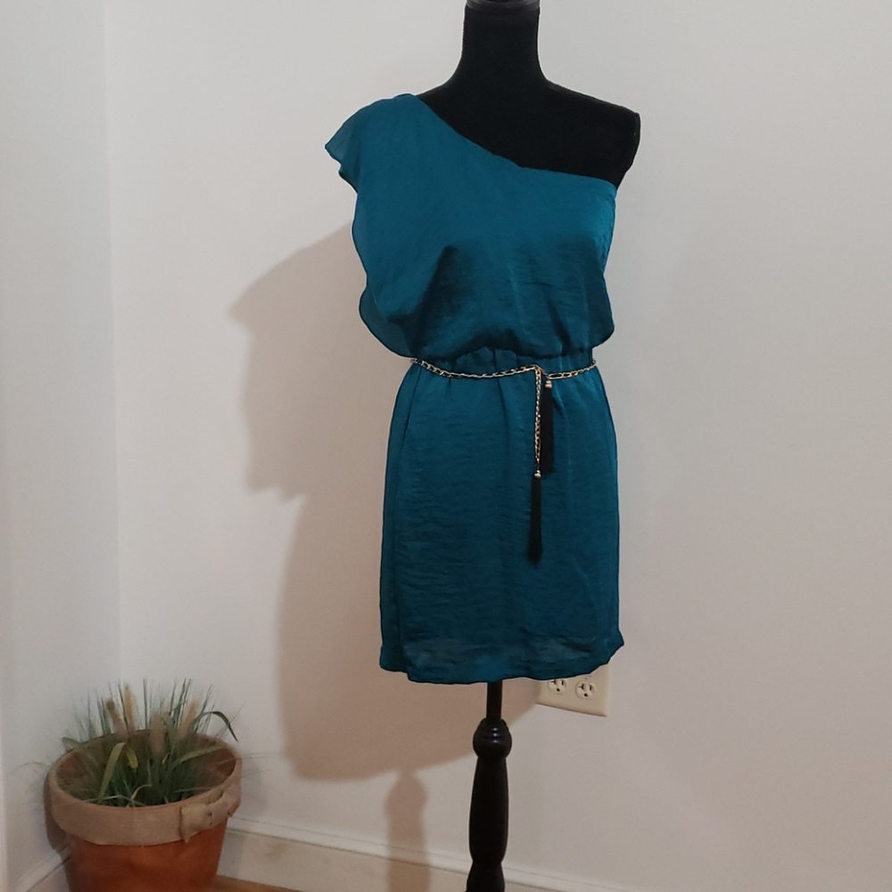 Teal turquoise silky sun dress
